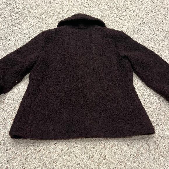 Eileen Fisher Boucle Knit Wool Jacket Sz M Brown Lagenlook Casual Prepy Career - Picture 4 of 7